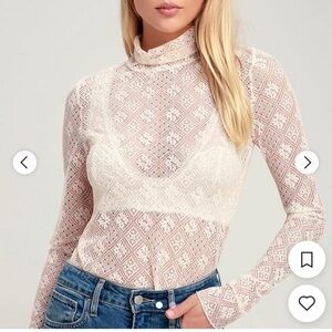 Free people Lace Long Sleeve Top - Cream SOLD